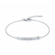 Personalized Memorial Bar Bracelet | 925 Sterling Silver and Zirconia